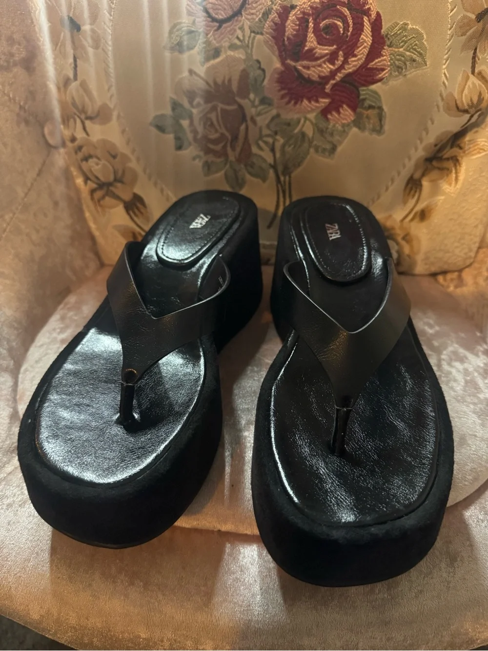 Black Platform Thong Sandals - Women's Elevated Flip Flops